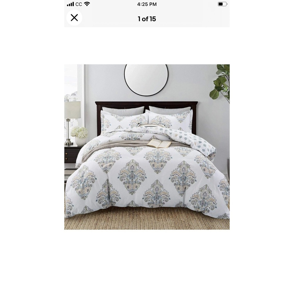 Jucfhy Duvet Cover QueenHotel Collections Super Soft Egyptian Cotton 3 Piece